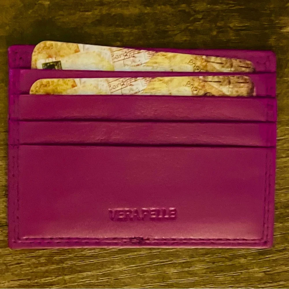 Slimline Vera Pelle “Genuine Leather” Credit Card Holder NWOT